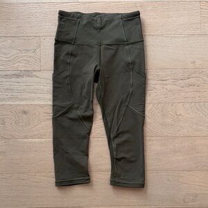 lululemon athletica Dark Green Cropped Leggings